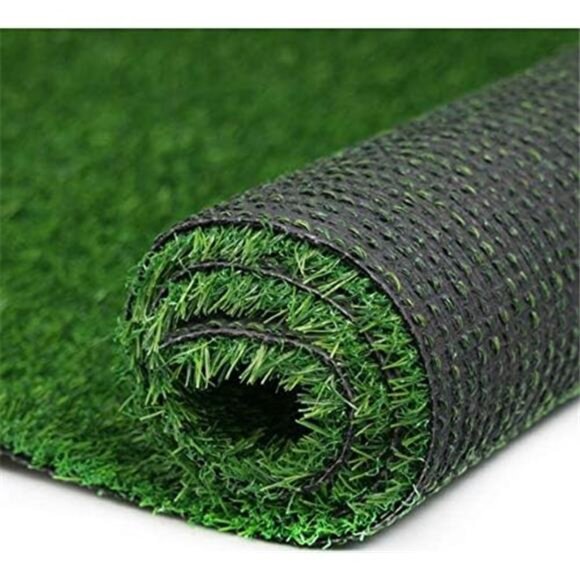 Green Artificial Grass Rug Grass Carpet Rug 3.2' x 6.5', Realistic Fake Grass - Picture 2 of 8